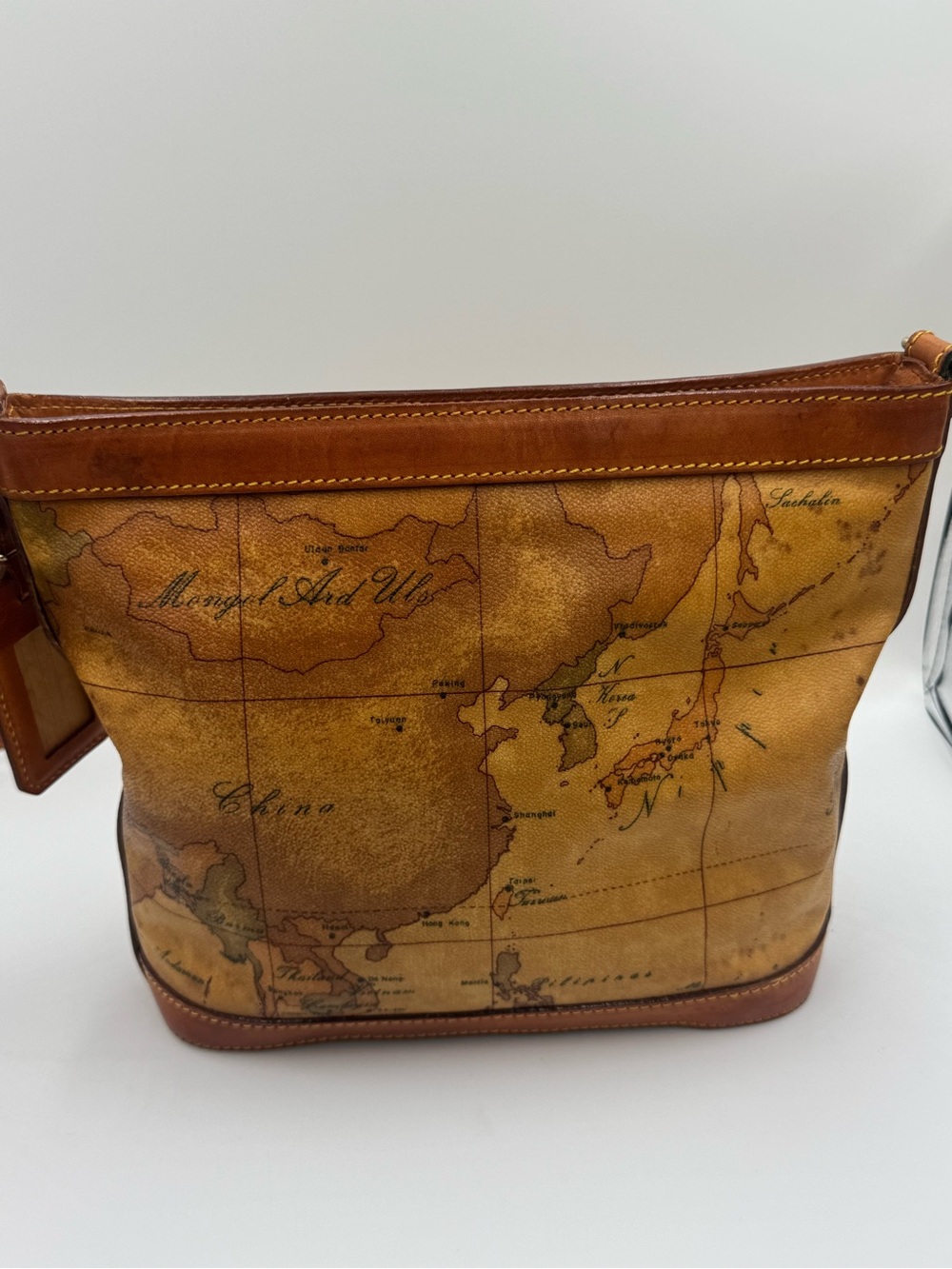 Alviero Martini 1a Classe Map-Print Shoulder Bag with Luggage Tag - Picture 8 of 16